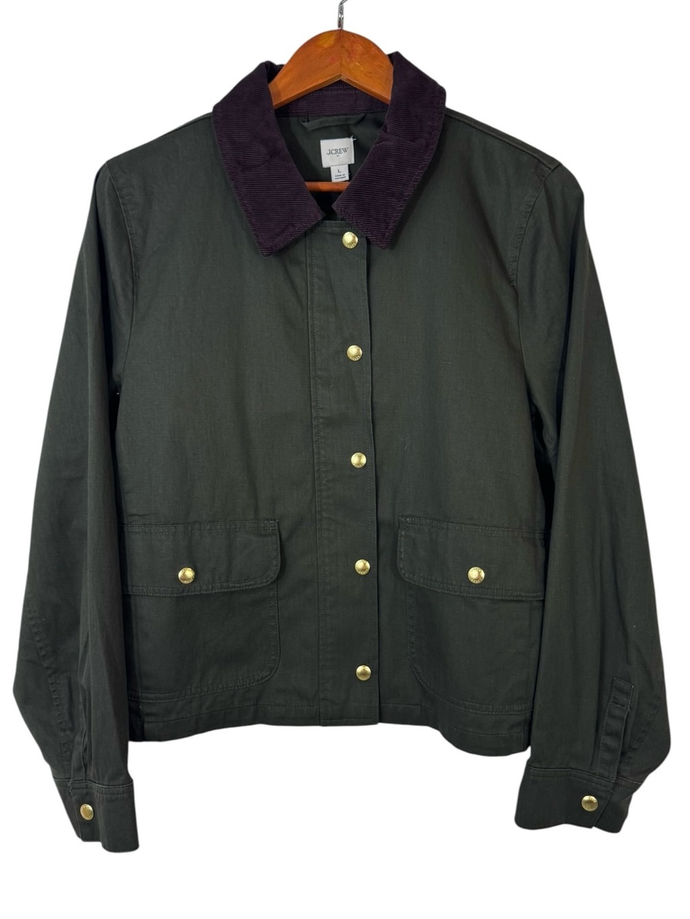 J. Crew Factory Classic Field Jacket in Olive and Brown Large NWT - Picture 4 of 12
